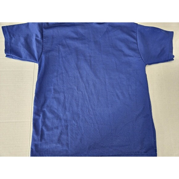 Franklin Youth Boys Medium Giants Mesh Blue Short Sleeve Top Jersey V Neck - Picture 5 of 7